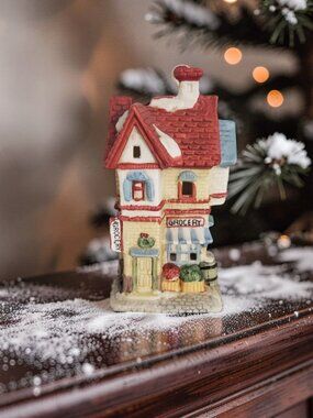 vintage 1990s home for the holidays bisque votive candle holder grocery store